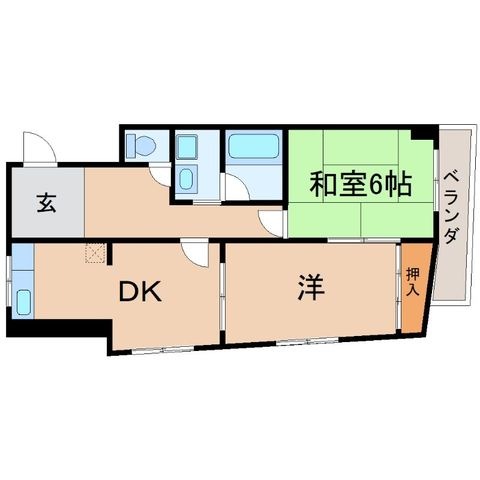 拡大写真：尼崎市大庄北３丁目 2階201の間取り