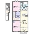 クレールAの間取図