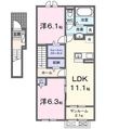 クレールBの間取図