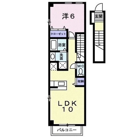 拡大写真:フォレスト小田中B 2階205の間取り