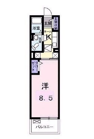 拡大写真:アップヒルズ 1階105の間取り