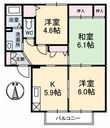 コーポ中的場 Ⅲ棟の間取図