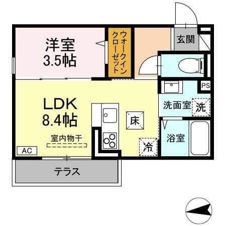 拡大写真：ロイヤルステージ横浜町 1階103の間取り