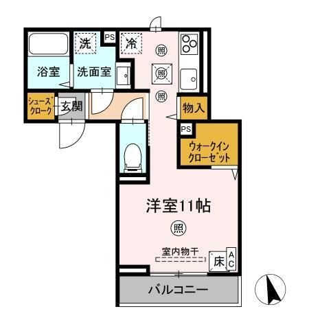 拡大写真:ロイヤルステージ東津田B棟 1階102の間取り