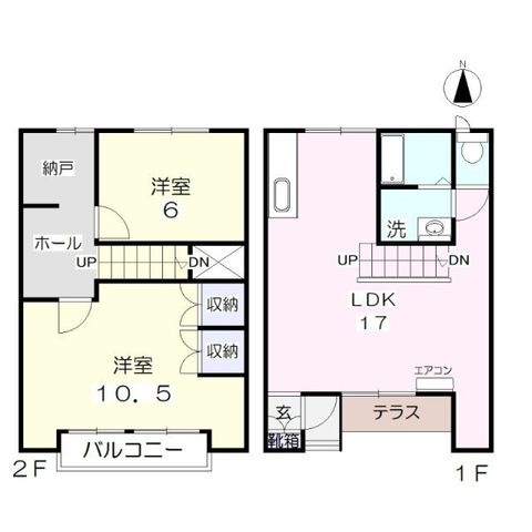 拡大写真:ユートピア今保A 2階102の間取り