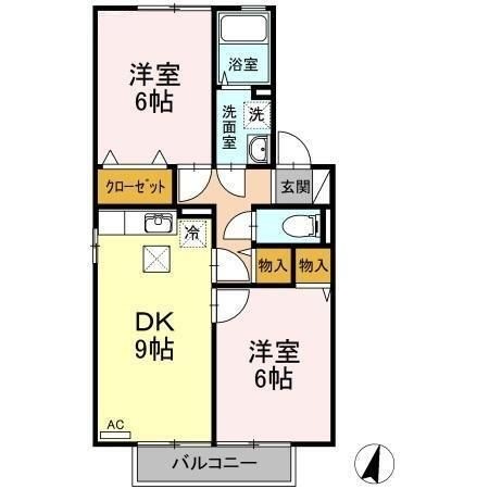 拡大写真:ストークシャトル B棟 1階B102の間取り
