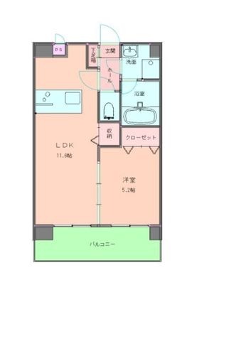 拡大写真:ピュアロイヤル大元 7階705の間取り