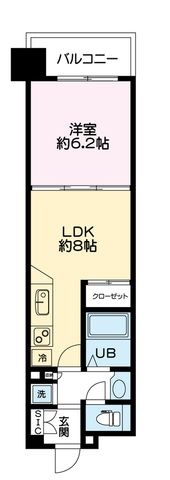 拡大写真:コンソラーレ同心 4階406の間取り