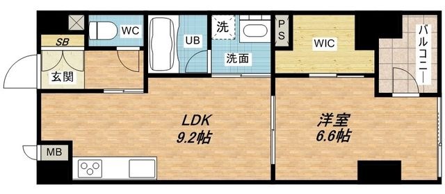拡大写真：アーデンタワー北堀江 10階1003の間取り