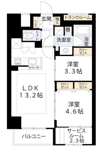 拡大写真:アーバネックス天満橋South 10階1002の間取り