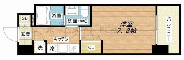 拡大写真:セレニテ京橋クレア 6階608の間取り