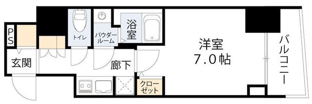 拡大写真：S-RESIDENCE福島玉川Tres 9階906の間取り