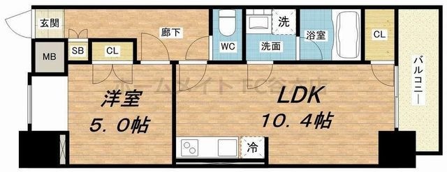 拡大写真:URBAN FLATS中之島 3階314の間取り