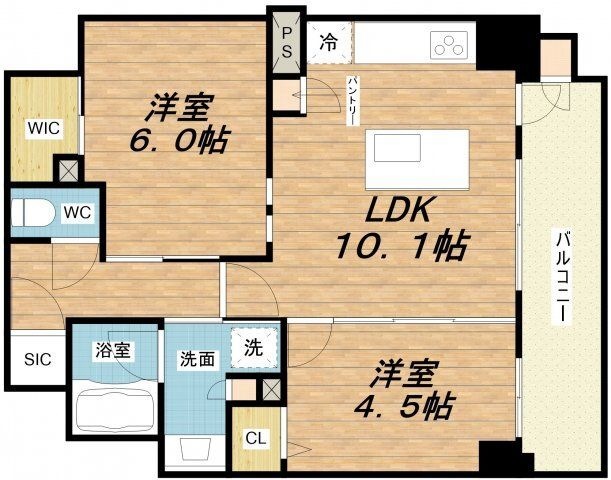 拡大写真:エステムプラザ南船場レジスタ 11階1104の間取り