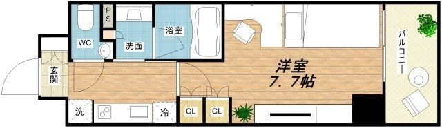 拡大写真:ザ・パークハビオ江坂公園 11階1108の間取り