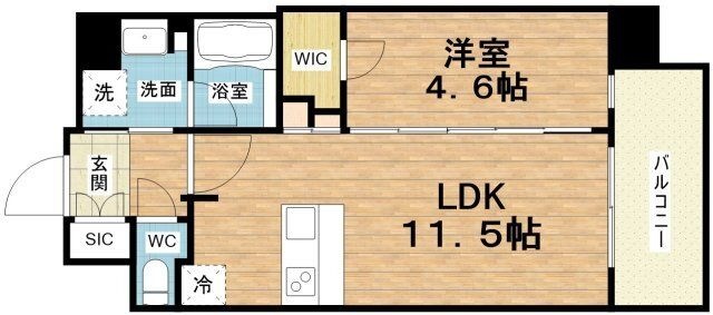 拡大写真:カーサレグラス福島野田 6階603の間取り