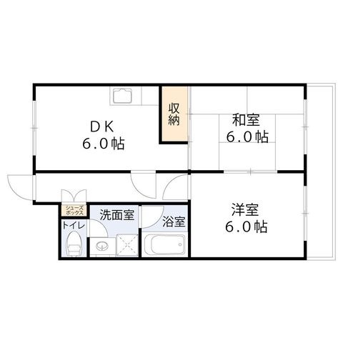 拡大写真:布亀マンション 2階205の間取り