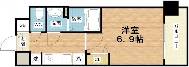 拡大写真:プレサンス大阪都島エレナード 9階905の間取り