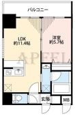 写真:ORSUS新大阪 2階206の間取図