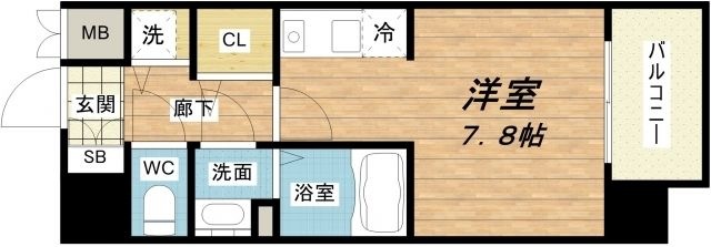 拡大写真:BLAU本町東 4階406の間取り