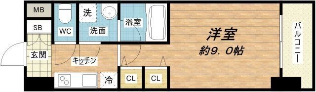 拡大写真:スプランディッド淀屋橋DUE 10階1015の間取り