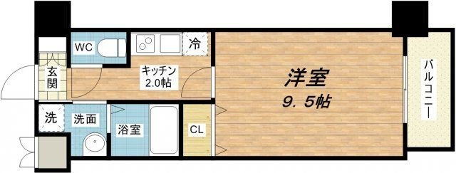 拡大写真:プレジオ中之島 9階903の間取り