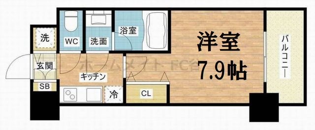拡大写真:S-RESIDENCE福島Luxe 15階1512の間取り