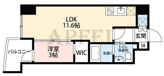 拡大写真:セレニテ本町グランデ 10階1004の間取り