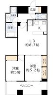 レジディア心斎橋ウエストの間取図