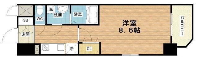 拡大写真:エスリード福島第5 6階603の間取り