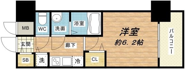 拡大写真:プレサンス高津公園ディオ 4階410の間取り