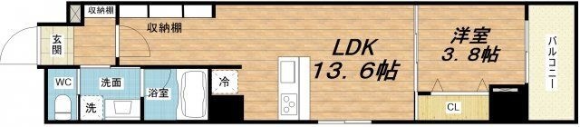 拡大写真：M.hills本町東 3階301の間取り