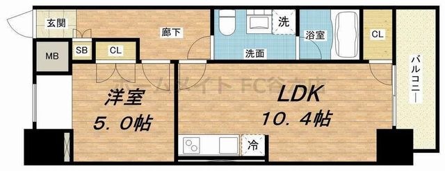 拡大写真:URBAN FLATS中之島 3階306の間取り