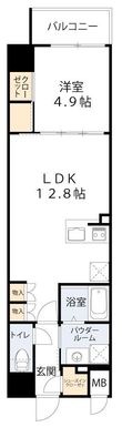 S-RESIDENCE大阪上本町の間取図