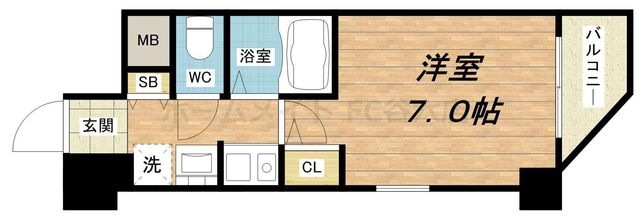 拡大写真:エスリード上本町北 2階206の間取り