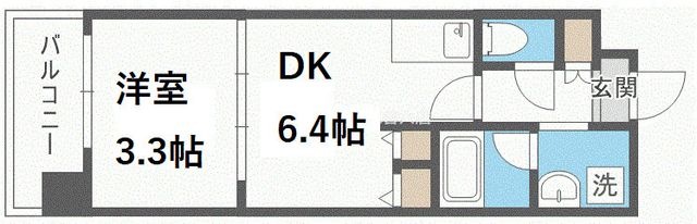 拡大写真:アーバネックス西長堀 7階705の間取り