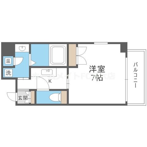 拡大写真:エイペックス京町堀 6階601の間取り