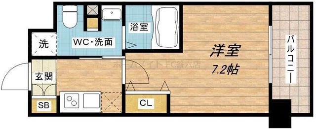 拡大写真:アーバンフラッツ上町 4階403の間取り