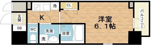 拡大写真:エスリードレジデンス大阪本町 4階401の間取り