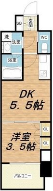 ソルレヴェンテ北堀江Qの間取図