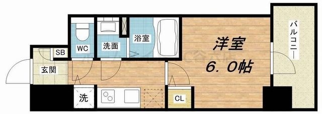 拡大写真:エスリード難波ステーションゲートノーステラス 3階301の間取り