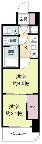拡大写真:セレニテ難波グランデシュッド 4階406の間取り