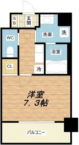 拡大写真:CASSIA福島駅前 6階603の間取り