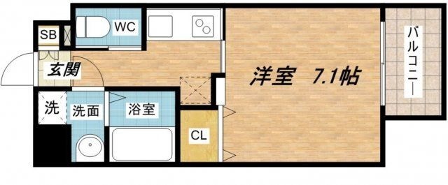 拡大写真:フォレストガーデン天満橋Ⅰ 7階702の間取り