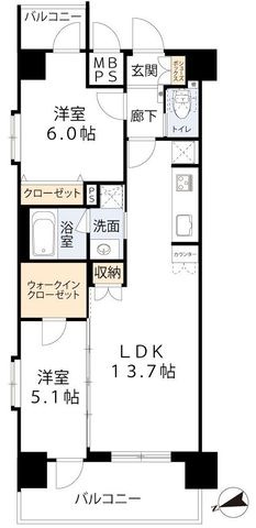拡大写真:スプランディッド難波WESTⅡ 6階606の間取り