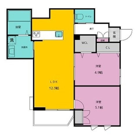 拡大写真:WISTERIA HIRAO 西棟 1階101の間取り