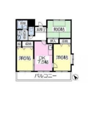 拡大写真:コーポやすもり 3階302の間取り