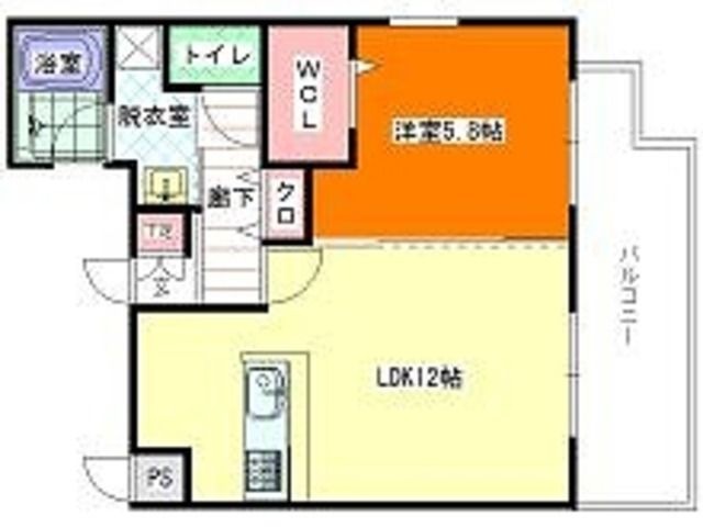 拡大写真:福岡市中央区薬院3丁目 2階201の間取り