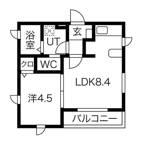 拡大写真:Caldo道徳公園 a 1階101の間取り