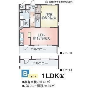 拡大写真:Stage本山 5階501の間取り